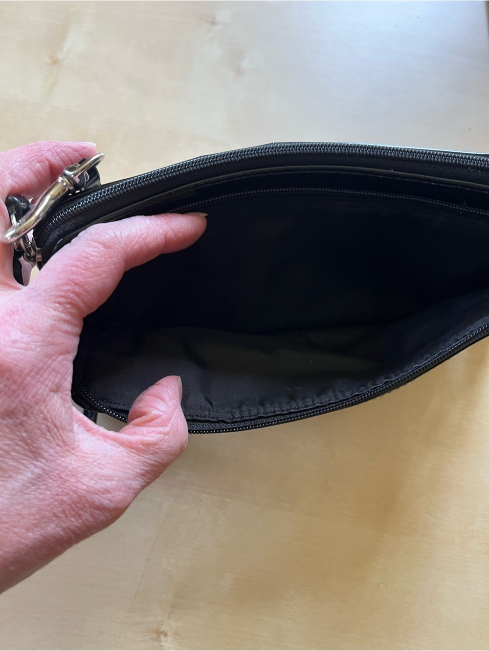 Coach Poppy Signature Wristlet in Black, Gray & Red - Picture 6 of 14